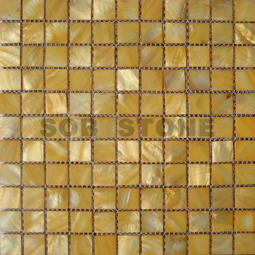Golden Mother of Pearl Sea Shell Mosaic Tiles