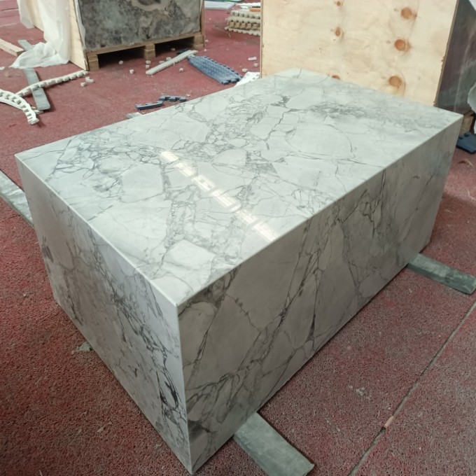 Luxury Super White Quartzite Cube Coffee Table