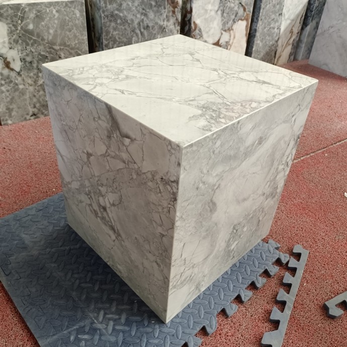 Luxury Super White Quartzite Cube Plinth