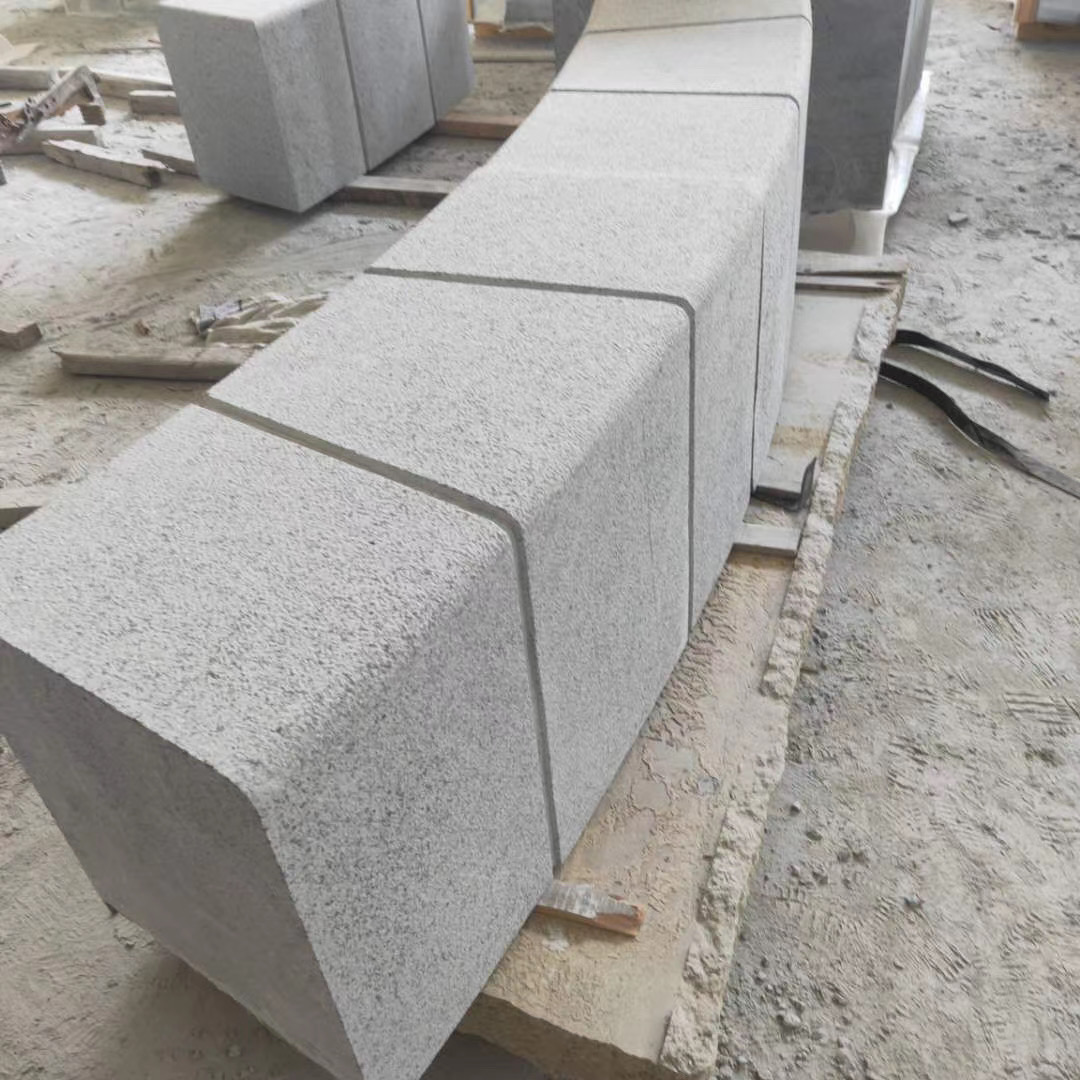 Silver Grey Granite Curved Outdoor Seats