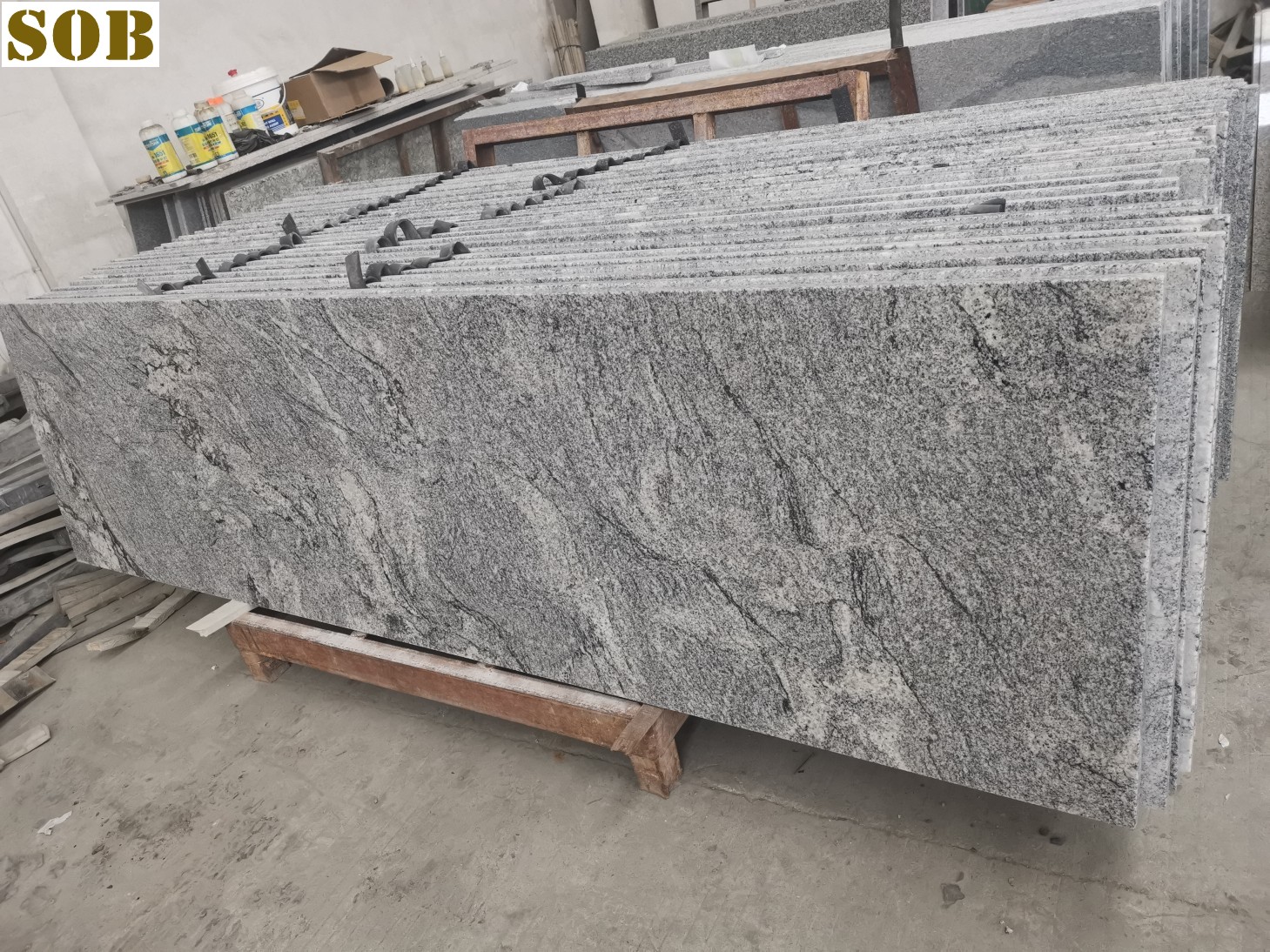 Chinese Viscont White Granite Tombstone Slabs