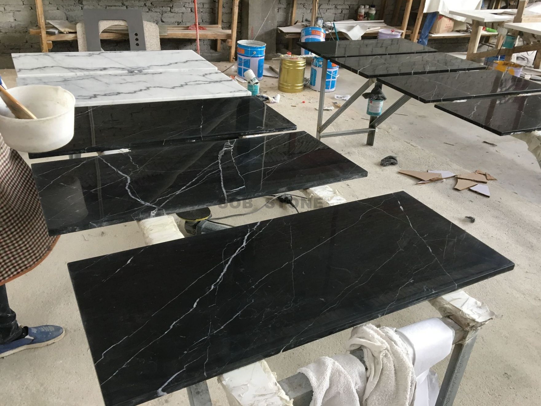 Black Marquina Marble Table Tops