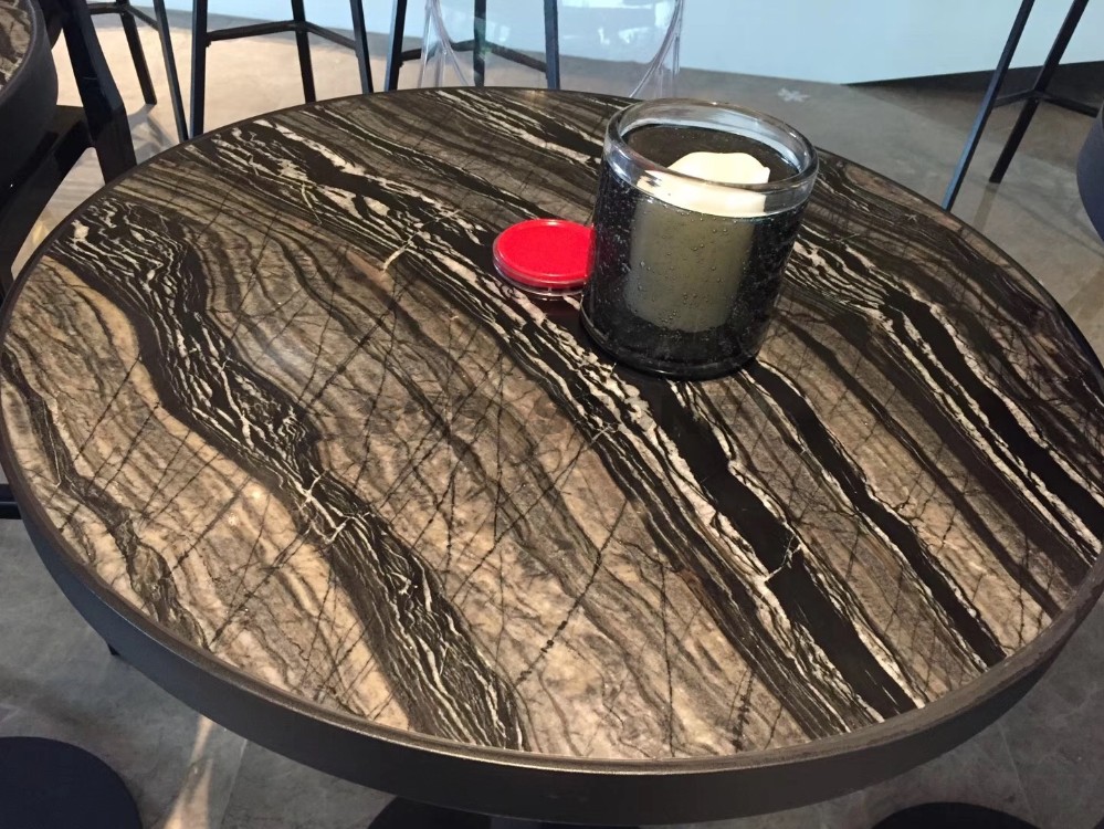 Black Wood Marble Table Tops