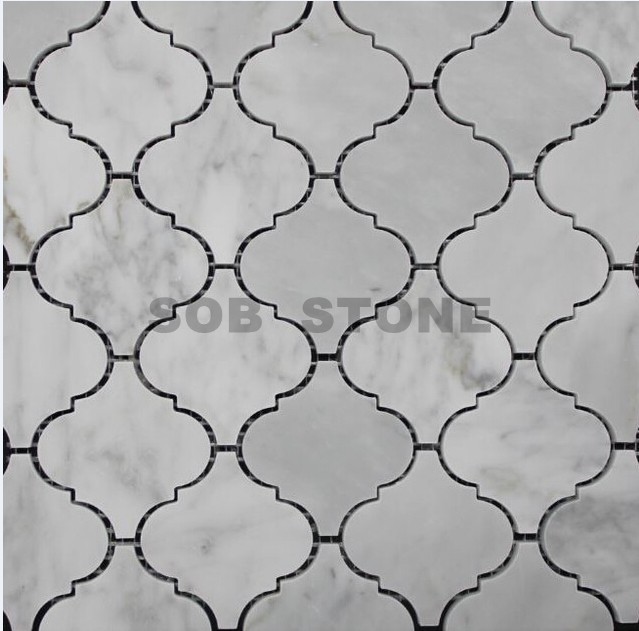 Carrara White Lantern Marble Mosaic Tiles