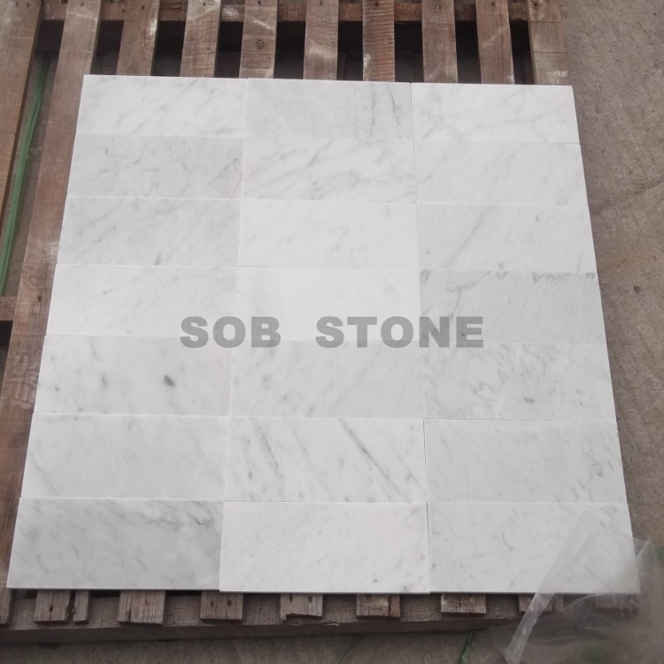 Carrara White Marble Mosaic Tiles 3x6''