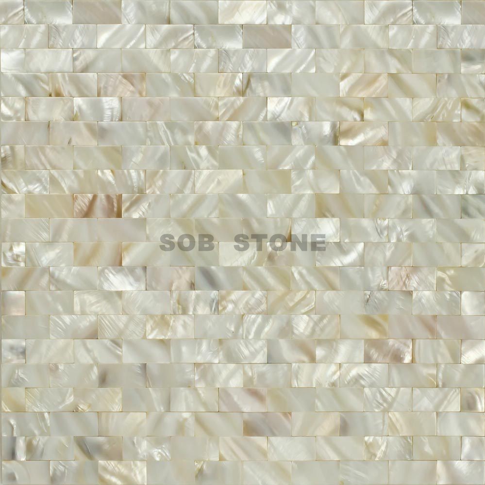 White Mother of Pearl Mosaic Tiles Square Brick