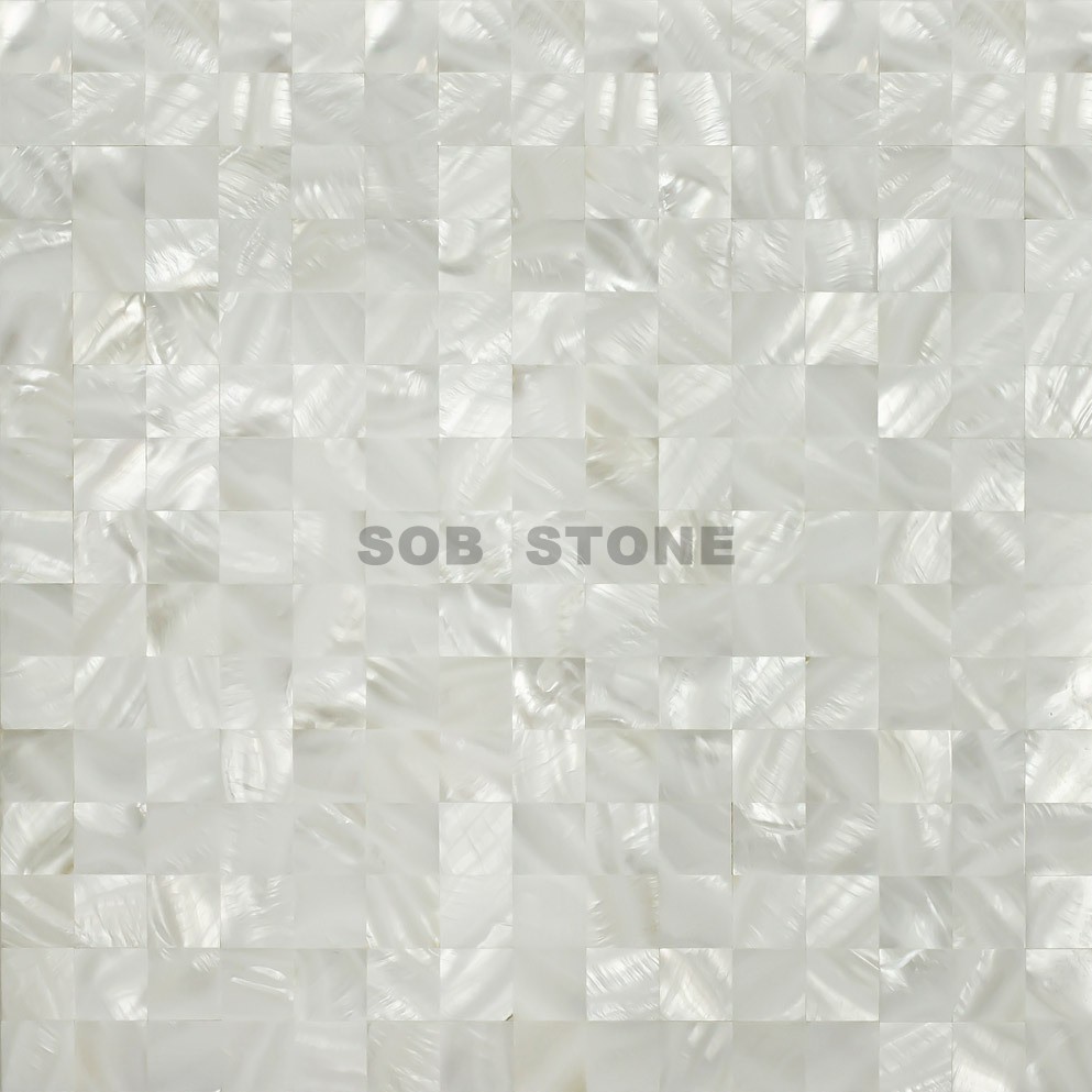 White Mother of Pearl Mosaic Tiles On Sheet
