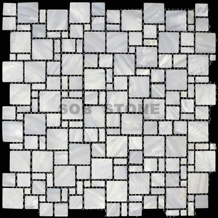 White Natural Mother of Pearl Mosaic Tiles