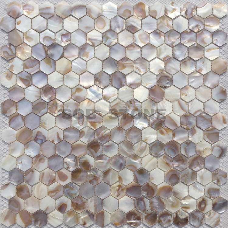 Mother of Pearl Seashell Mosaic Tiles Mini Hexagon