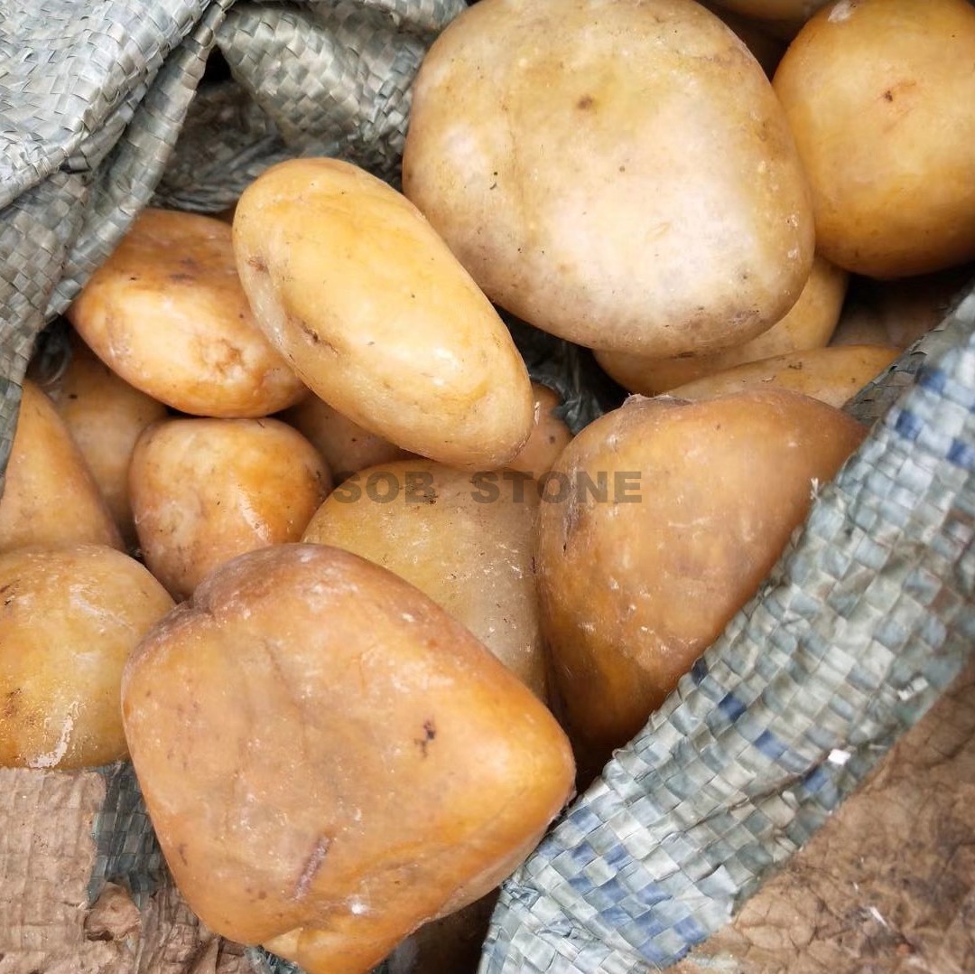 Yellow Polished Pebbles C Grade