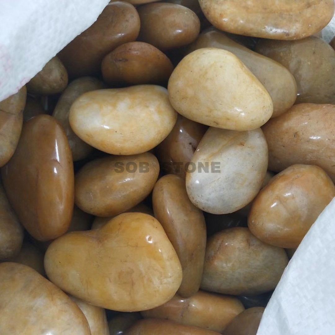 Yellow Polished Pebbles A Grade