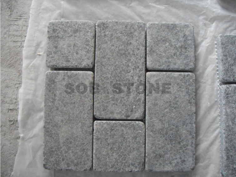 G684 Black Basalt Tumbled Cobble Pavers