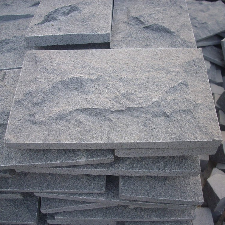 G654 Dark Grey Granite Mushroom Stone For Wall Cladding