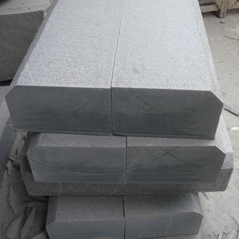 G654 Dark Grey Granite Steps Chamfered