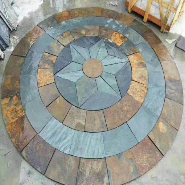 Rusty Slate Circle Paving