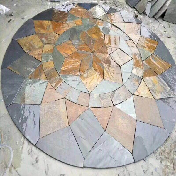 Rusty Slate Circle Pattern Paving Stone