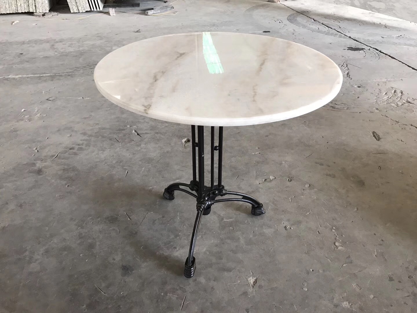 Cloud White Marble Round Accent Table