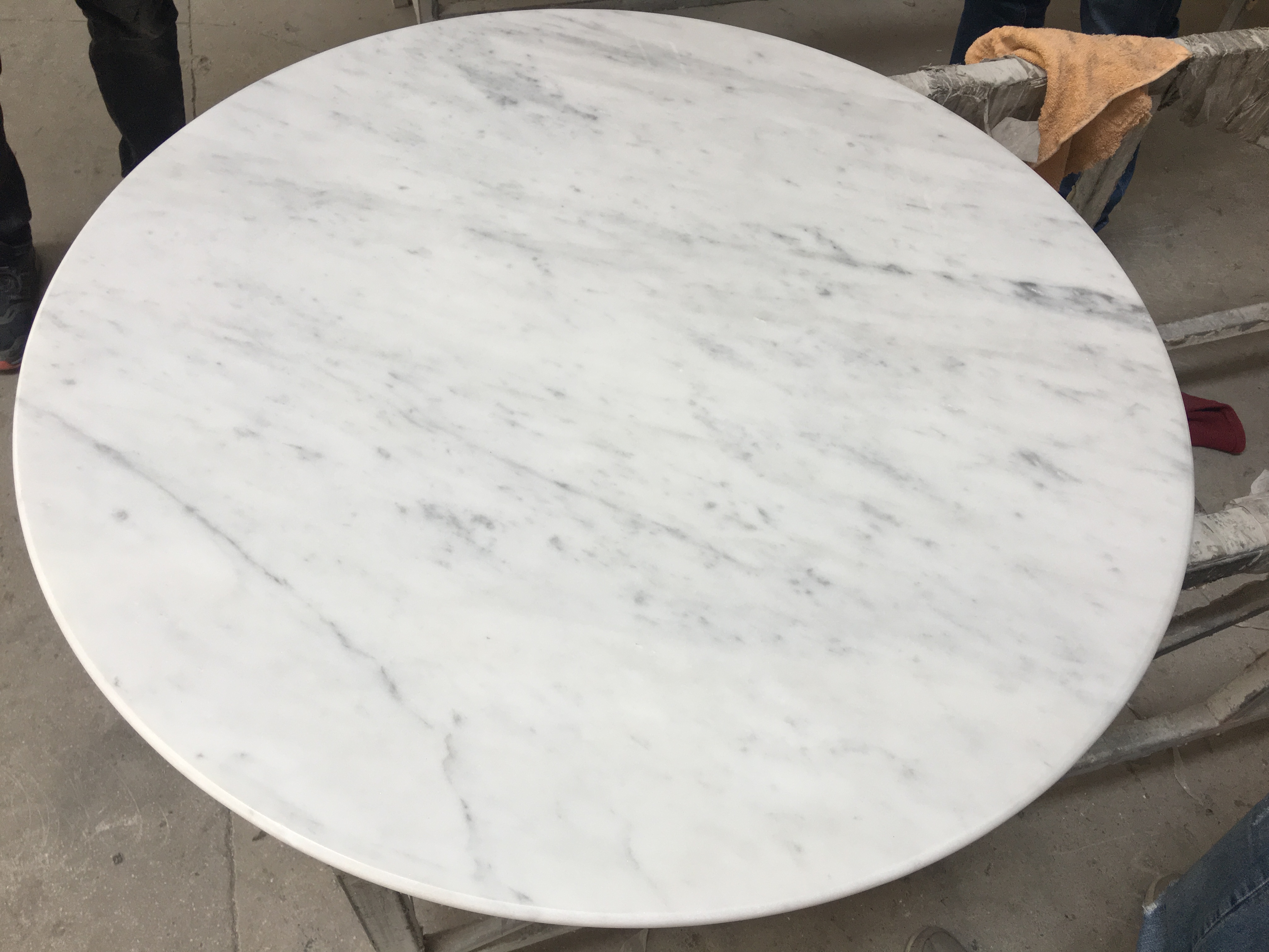 Carrara White Marble Round Coffee Tabletop