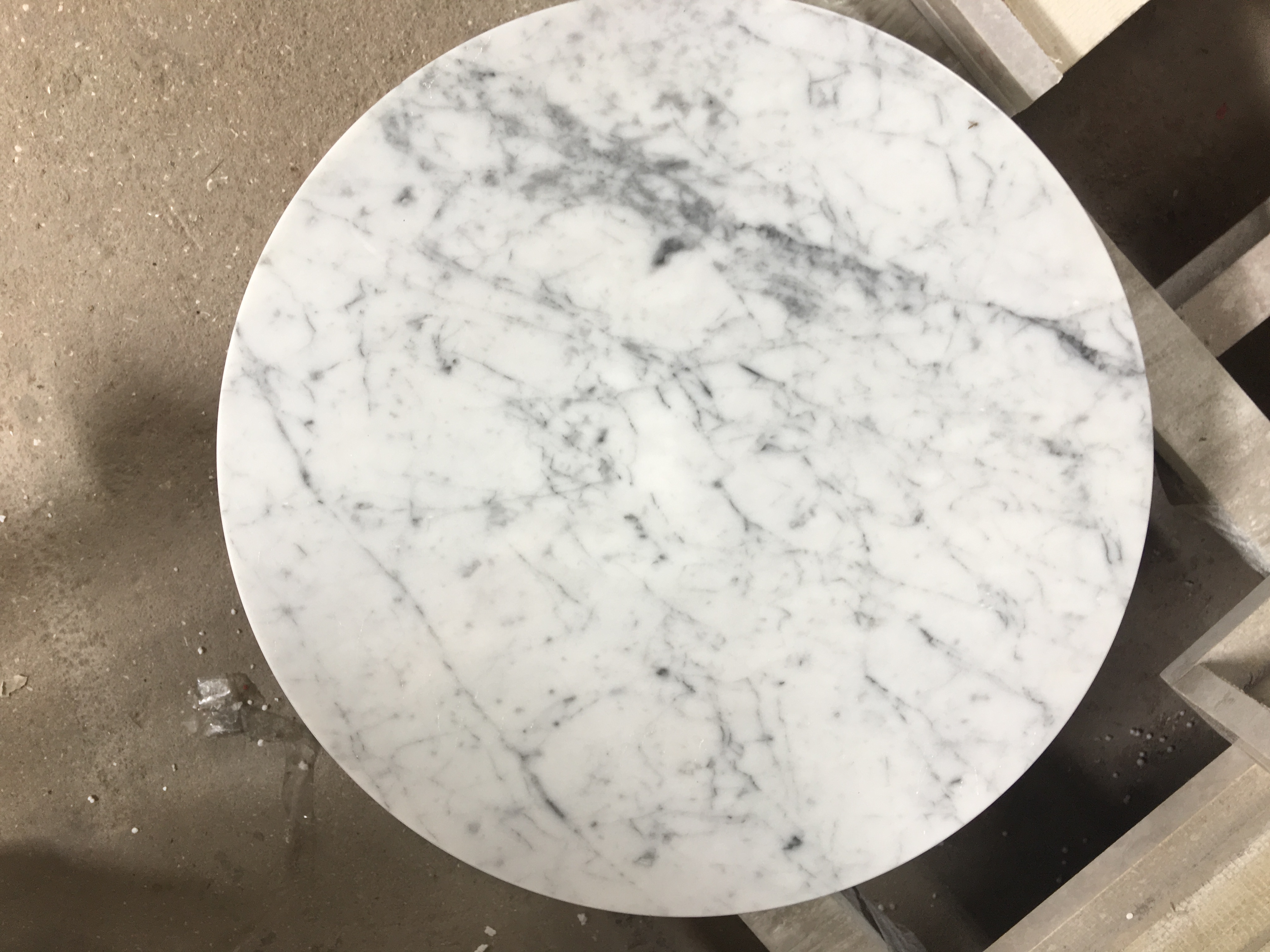 Carrara White Marble Round Lounge Tabletop