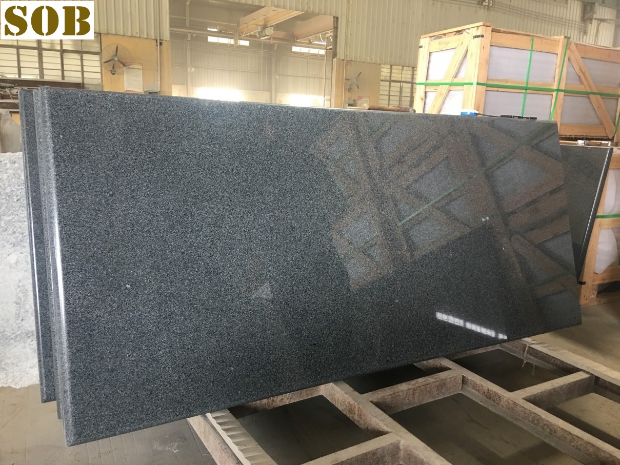 G654 Dark Grey Granite Tombstone Cover Slabs with Half Bullnose