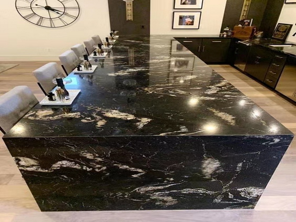 Nero Fantasy Black Granite Waterfall Countertops