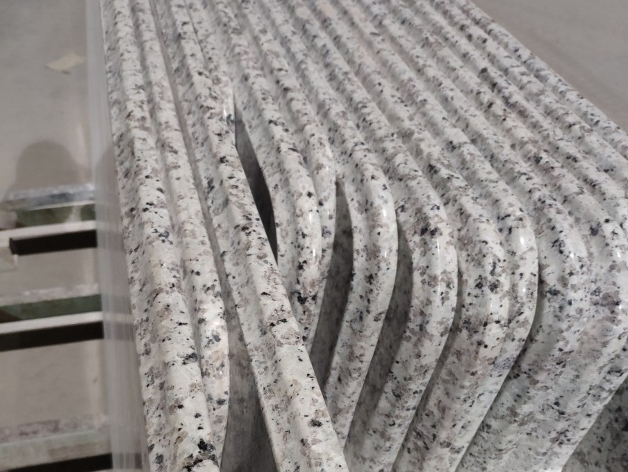 Bala White Granite Kitchen Countertops with Ogee Edge Profile