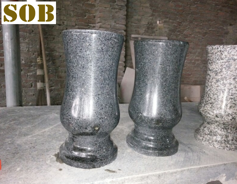 G654 Dark Grey Granite Vases