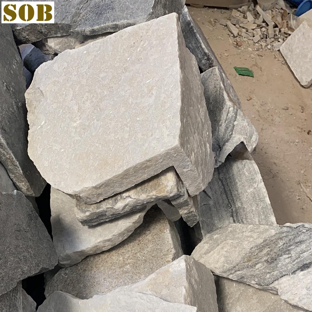FS-17 Freeform White Quartzite Natural Stone Walling