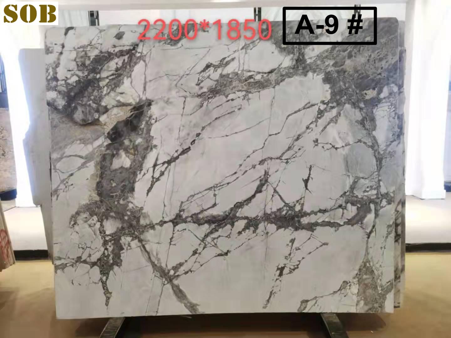 Invisible Grey White Marble Slabs