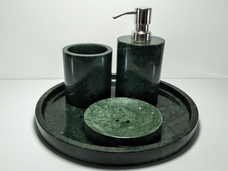 Custom Green Marble Bathroom Accessories