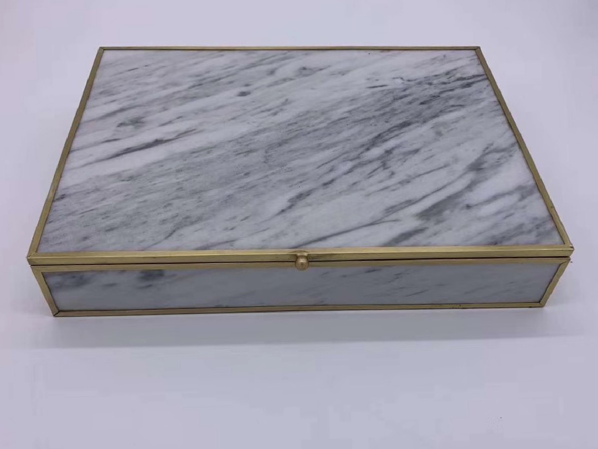 Custom White Marble Jewelry Box