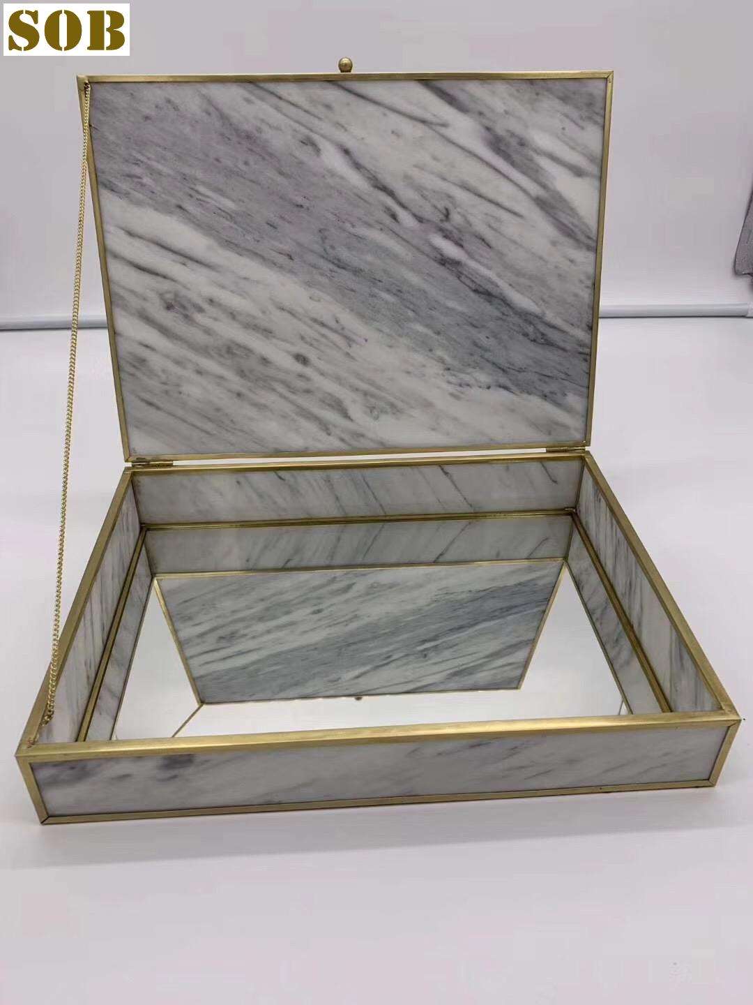 Custom White Marble Jewelry Box