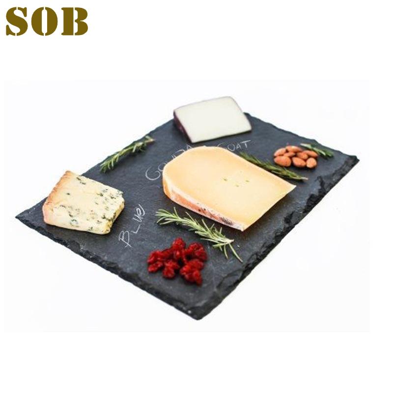 Natural Stone Black Slate Cheese Platter Tray Cutting Board