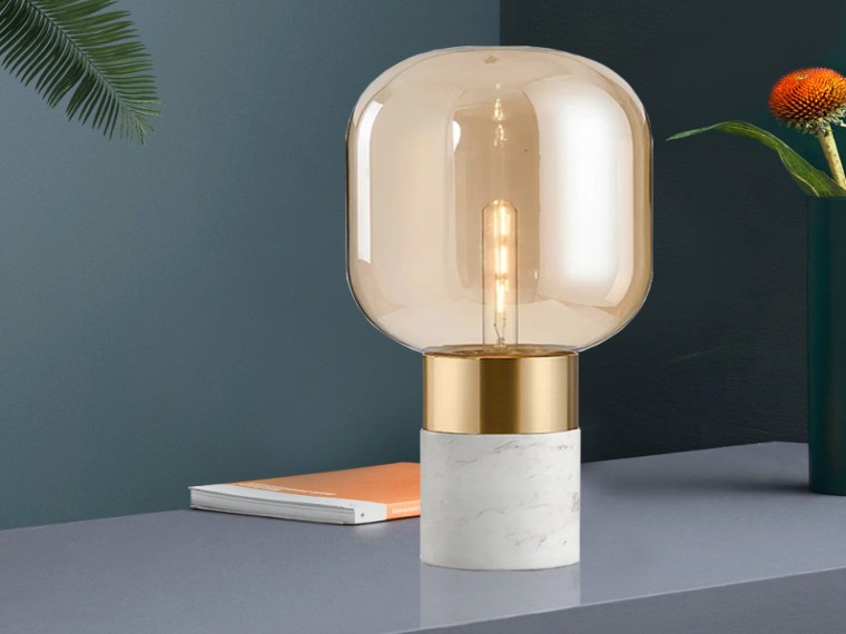 Table Lamp White Marble Base