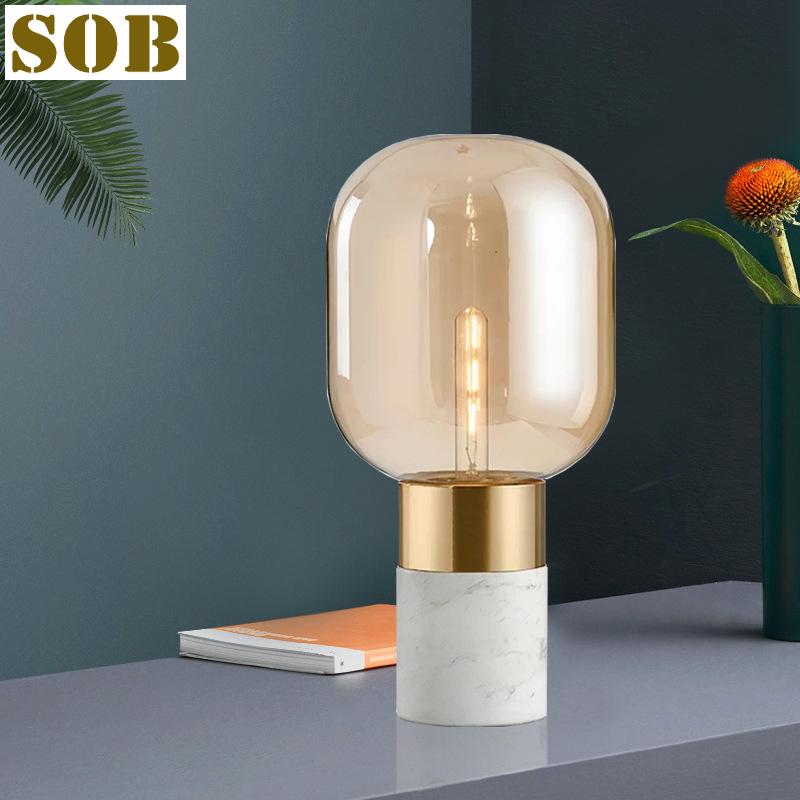 Table Lamp White Marble Base