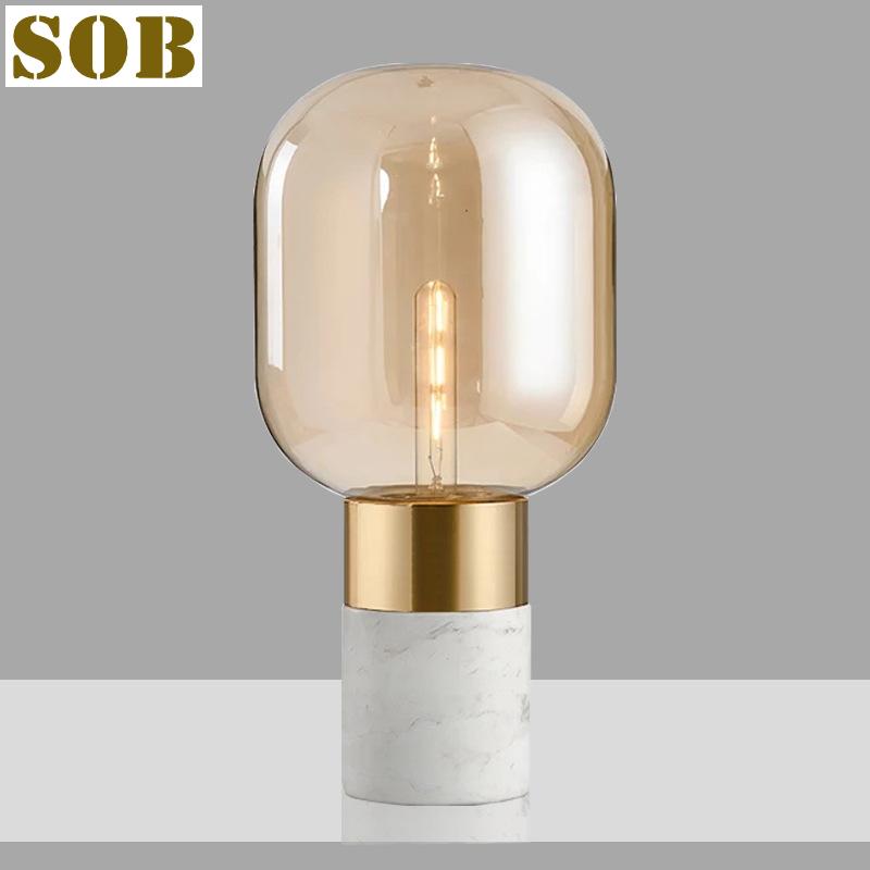 Table Lamp White Marble Base
