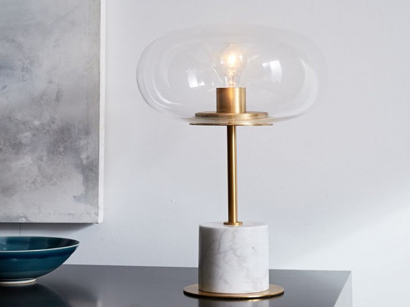 Custom White Marble Lamp Base