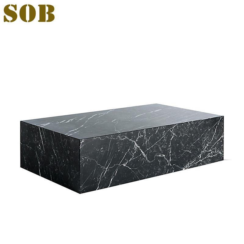Black Marquina Marble Natural Stone Cubes Coffee Table