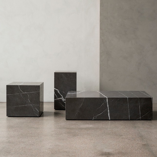 Pietra Grey Marble Stone Cubes for Table,Display Base