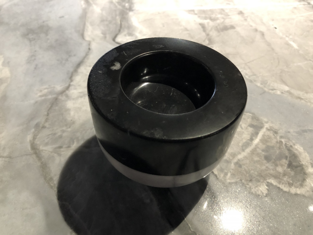 Custom Black White Marble Candle Holder