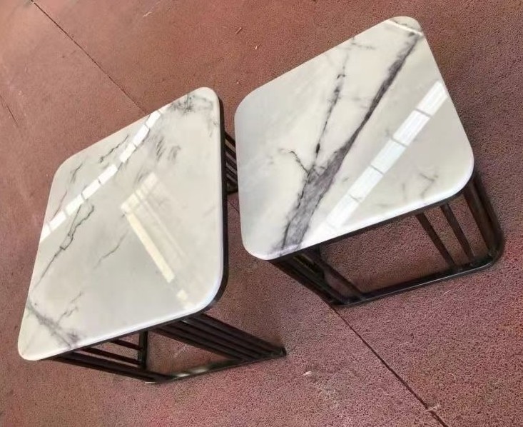 Custom Square White Marble Coffee Table