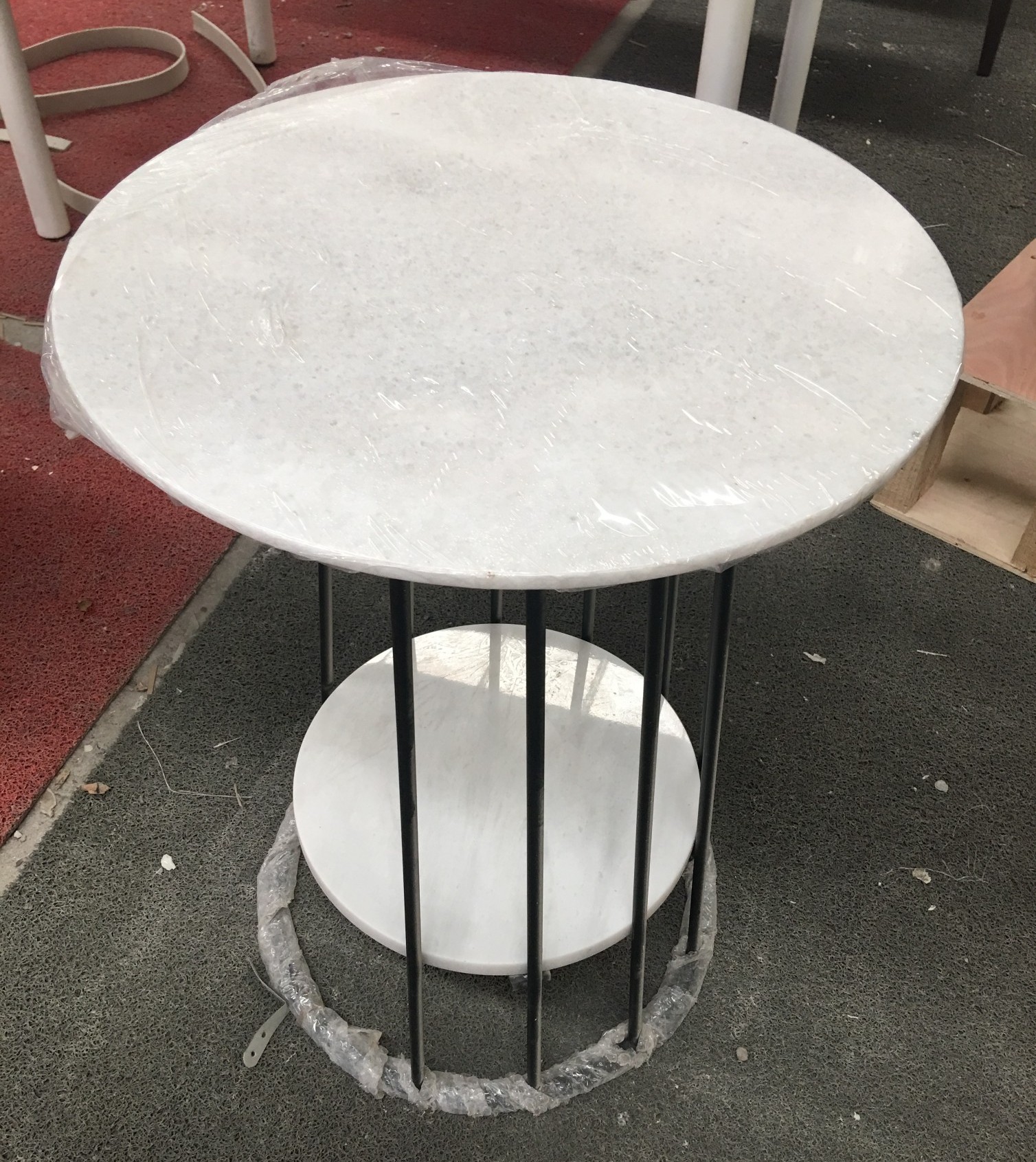 Crystal White Marble Accent Table