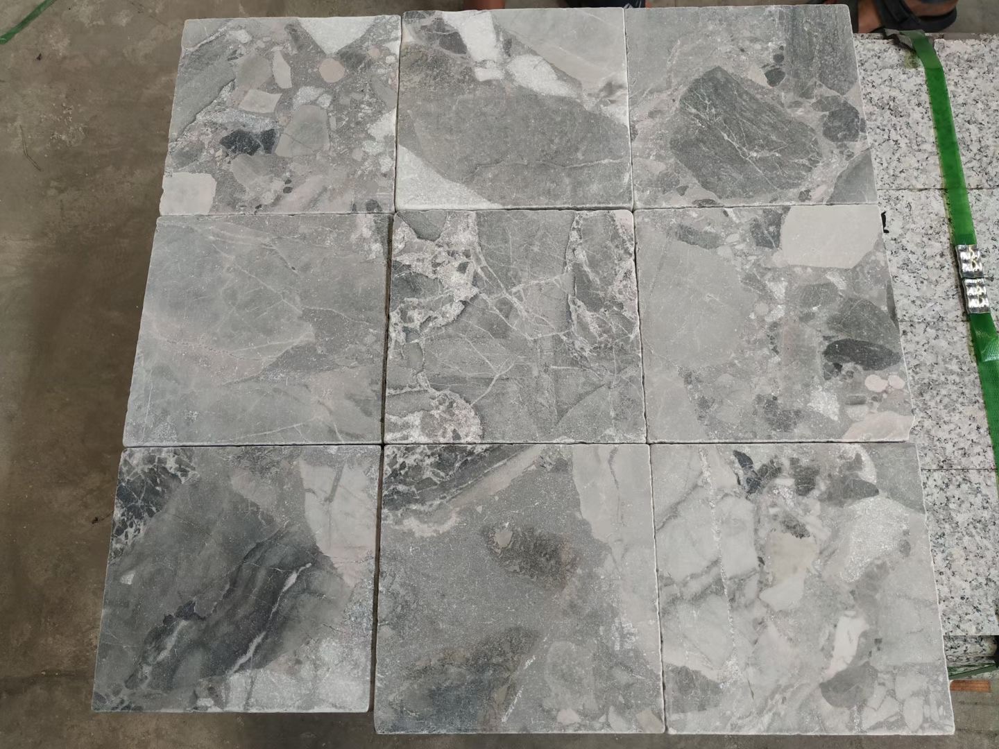 Copico Grey Tumbled Marble Tiles.