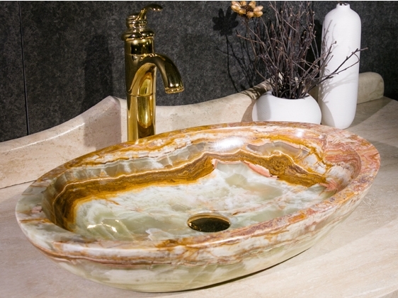 Luxury Oval Green Onyx Basins