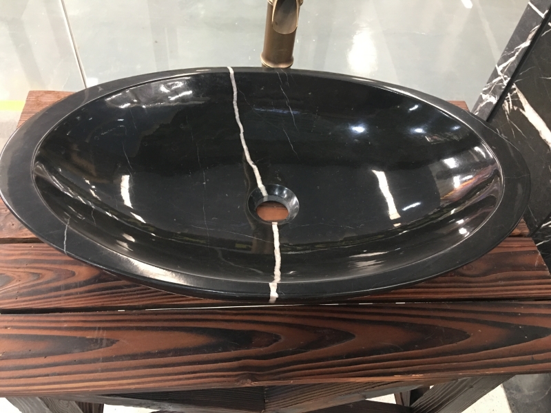 Black Marquina Oval Marble Basins