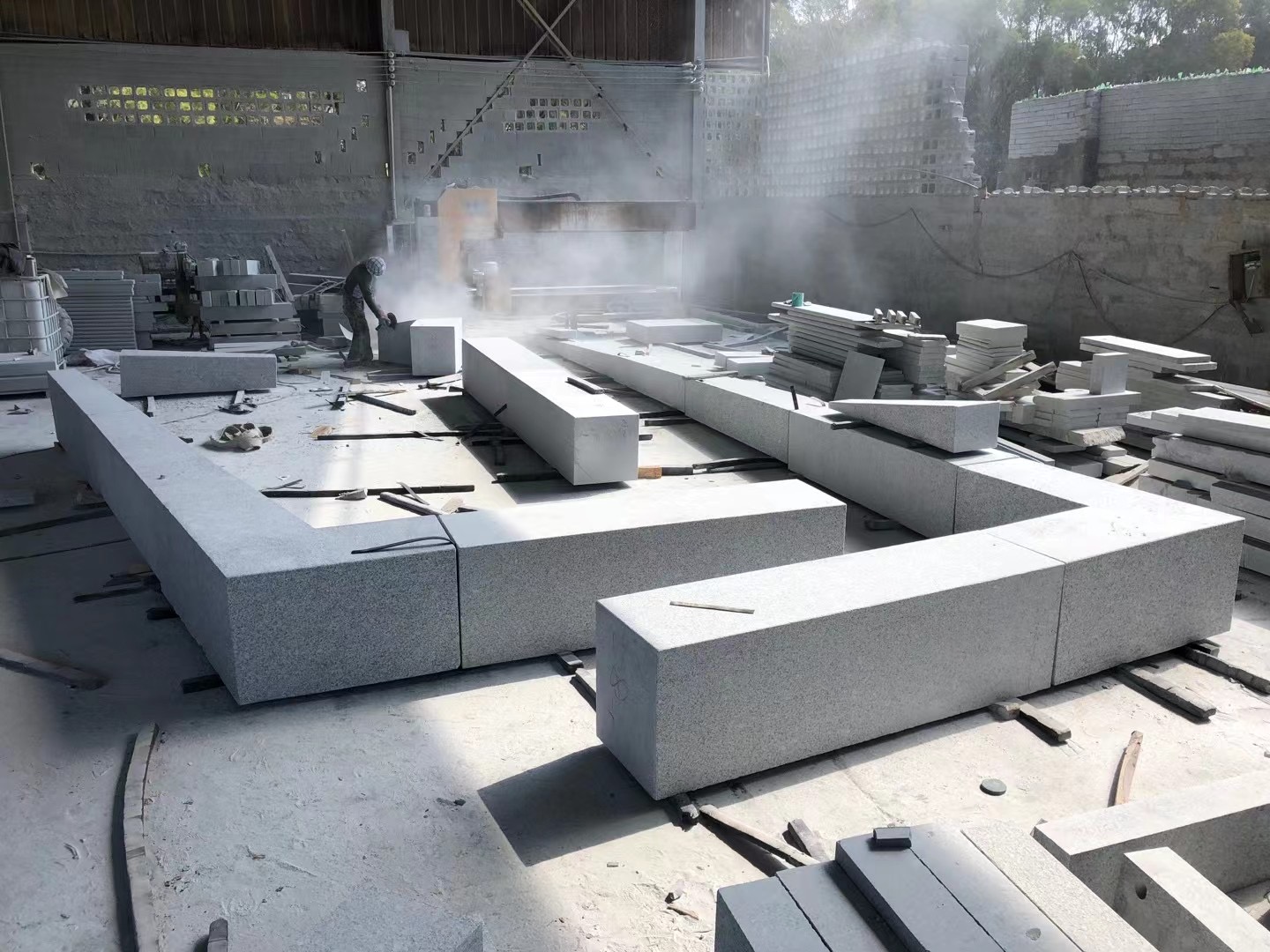 G603 Silver Grey Granite Street Furniture