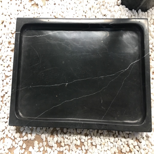 Custom Black Marquina Rectangular Marble Tray