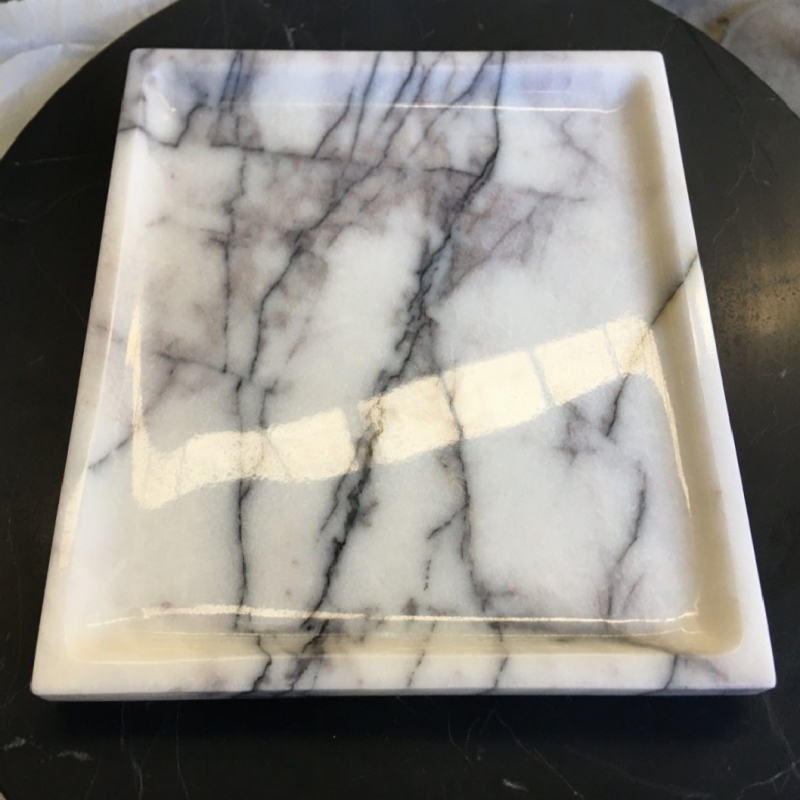 Square Lilac White Marble Tray